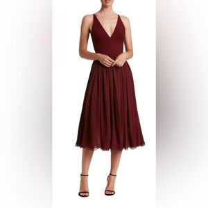 NWT Dress the Population Alicia Dress Burgundy – Size Medium | Retail $178